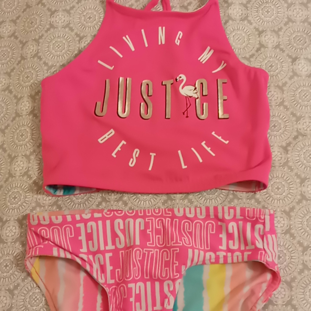 A Justice two-sided bathing suit